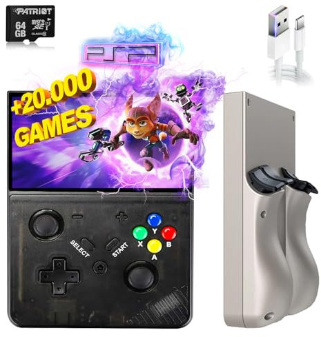 SVP Game - M18/R43 Pro Consola Retro Portátil 64GB con +20.000 Juegos Clásicos y +20 Emuladores, Consola de Videojuegos Arcade Linux y EmuELEC, Pantalla LCD 4.3 (Negro)