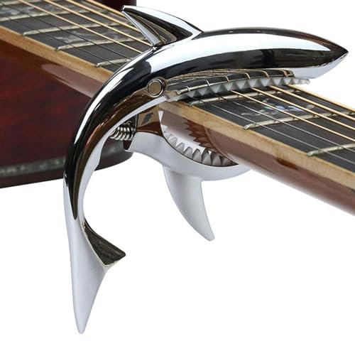 Shark Guitar Capo | Metal Spring Capo - Shark Shaped Guitar Capo, Cool and Lightweight Capo for Music Enthusiast, Guitar Accessories