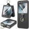 Ikziwreo - Cover per Samsung Galaxy Z Flip 6 con Anello, Protezione Dello Schermo Esterno, Ultra Sottile Hard PC Samsung Z Flip 6 Case, Leggera Custodia Protettiva Antiurto e Antiscivolo - Nero