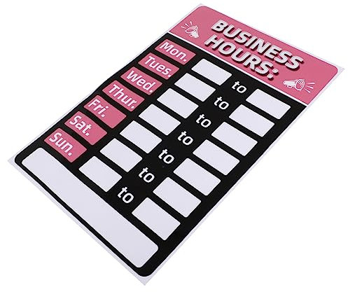 BCOATH Placa Horario Comercial Pegatina Autoadhesiva Para Tiendas Fácil De Usar
