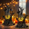 Halloween Deko Geister Baumstumpf mit LED Licht, 2 Stück Halloween Geister Baumstumpf, Halloween Deko Licht, Figuren Leuchtende für Halloween Dekoration, Party Deko Laterne Tischdeko Dekofigur