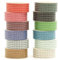 Songdao Gitter Washi Tape Set 12 Rollen Schottenstoff Dekoratives Klebeband Bunt für Scrapbooking, Bullet Tagebuch, Planer, Geschenkverpackung (Style One)