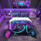 Loussiesd Gamer Bettwäsche Set 155x220cm Neon Gamer Betten für Kinder Jungen Mädchen Gaming Bettbezug Game Controller Bettwäsche-Set Schlafzimmer Collection