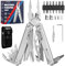 BIBURY Multitools, Men's Gifts for Christmas, Multi Tool Foldable Pliers with T-Shank Tool, Strap Cutter, Stainless Steel Multitools Ideal for Camping, Repairing, Gift for Dad Men - Pro - BI2049GB