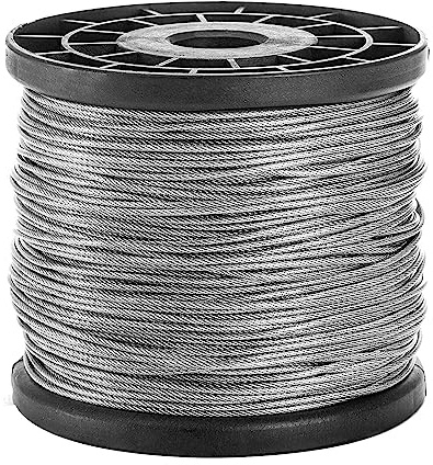 reamhome Drahtseil, 0,6 cm x 150 m, geflochtenes Draht, Litzenseil, Outdoor-Wäscheleine, Flugzeugkabel für Spalier