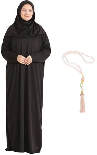 Modish Group Damen Gebetskleidung Mit Hijab Rosenkranz, Muslim Kleidung Für Frauen, Türkisch Muslimische Lang Kleider Set, Abaya Jilbab, Islamische Burka, Ramadan (Braun, Einheitsgröße)