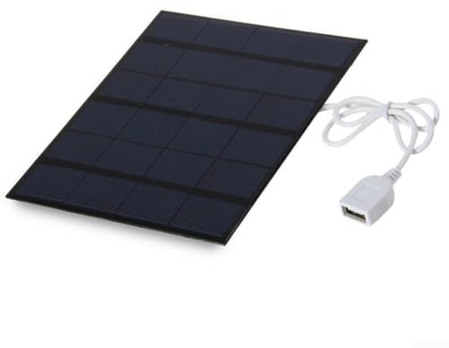 YUANGANG Panneau solaire pour caméra de sécurité 5 W 6 V Chargeur de panneau solaire pour extérieur Batterie rechargeable Caméra pour petits appareils et éclairage extérieur