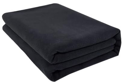 Treer Yogamatte Faltbar, Einfarbig Yogadecke Fleecedecke Multifunktionale Yoga Decke Meditationsdecke Sportmatte Fitness Pilates Reise Yogamatte, 200x145cm (200x145cm,Schwarz)