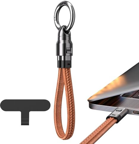 Reflimand Keychain USB C Charger Cord - PD3.1 240W Keychain USB C Fast Charger Cord - Portable Rotation Design, Lightweight Type-C Double Interface For Women, Men