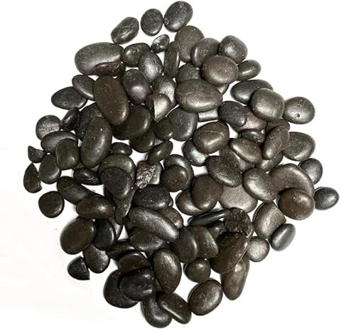 1Buy UK 1kg Assorted Coloured Natural Decorative Stones Pebbles Craft Table Decoration Pot Vase Fillers Garden Weddings Rocks Aquarium (Black Small)