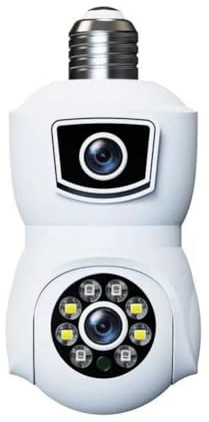 Ujjdwiurgh Light Bulb Security Camera 1080P Light Socket Bulb Security Camera Floodlight Night Vision Motion Detection Two-Way Audio 2.4Ghz