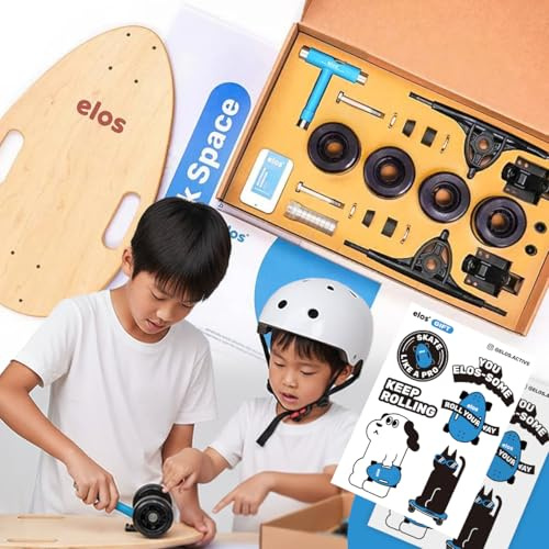 Elos Mini Longboard Cruiser Skateboards - Lightweight, Portable & Durable Wooden Commuter Cruiser Board. for Beginners & Experienced Riders ([Gift Edition] DIY - Clear Maple)