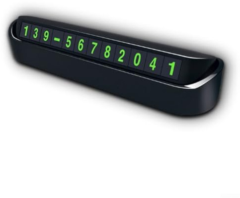 Temporäres Auto-Kontakt-Kennzeichen mit magnetischen Aufklebern, drücken Sie zum Umschalten der Nummernanzeige, ABS-Material für strukturelle Stabilität (schwarz)