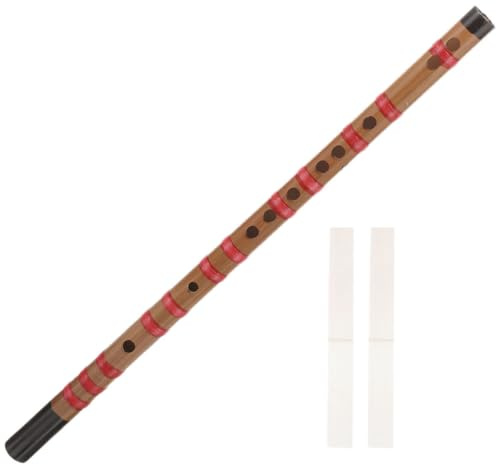 PAMINGONO Bambusflöte D Stimmung für Anfänger Traditionelle Lange Chinesische Flöte aus Bambus mit Flötenfolie Kabelbindung Musikinstrument für Schüler Musikliebhaber