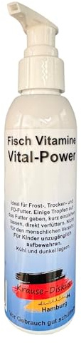 Krause Diskus Fisch Vitamine 150ml | Haftvitamine | Vital Power | für das Immunsystem | Wachstum | mit Q10 | Spurenelemente | für Vitalität und Farbenpracht | Futter Haft Vitamin | Aquarium Fische