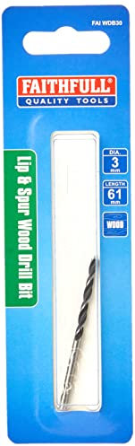 Faithfull Lip & Spur Wood Drillbit 3.0Mm