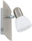 EGLO Wandlampe Enea, Wandleuchte, Wandstrahler aus Metall in Nickel-Matt, satiniertes Glas in Weiß, Wohnzimmerlampe, Lampe mit Schalter, Spot mit E14 Fassung