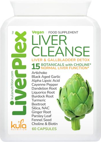 LiverPlex Liver Cleanse - 15 in 1 Herbal Liver Detox Complex - 60 Capsules | 15 Day Liver Detox and Repair - Natural Liver and Gallbladder Formula with Artichoke and Choline for Normal Liver Function