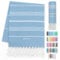 LeStoff Hamamtuch - 100% Bio-Baumwolle, 95 x 180 cm, Vorgewaschen, Saugstark, Schnelltrocknend, Leicht, Kompakt, Campinghandtuch, Reisehandtuch, Badetuch, Duschtuch, Badehandtuch groß (Hellblau)