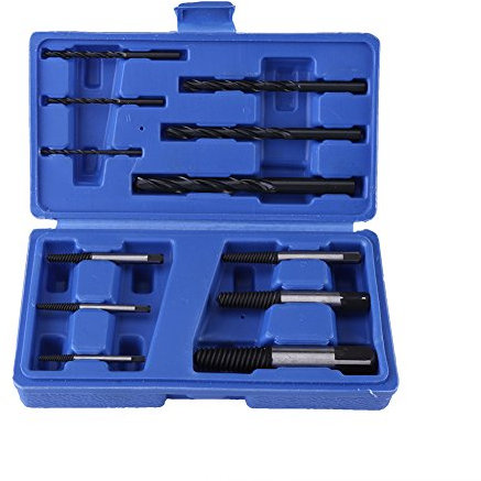 Coffret de 12pcs Extracteurs de Vis, Goujons, Boulons Cassés Endommagés 4mm-25mm avec Forets