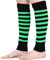 Mysocks Leg Warmers Extra Soft Stylish Fancy Winter 80s Party Dance Striped Long Legwarmers for Women Girls Ladies Stripe Neon Green Black