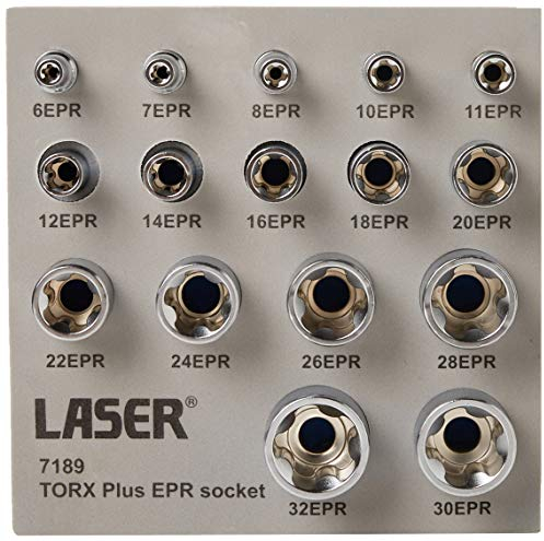 Laser 7189 Torx® Plus EPR Socket Set 1/4D, 3/8D, 1/2D 16pc