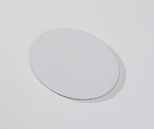 Kerzenteller Flachteller Oval Alu gebürstet Weiß 10 x 8 cm ideal für Ovalkerzen, Ellipsenkerzen, Taufkerzen, Hochzeitskerzen, Trauerkerzen