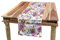 ABAKUHAUS Blumen Tischläufer, Vintage Frühlingslandschaft, Esszimmer Küche Rechteckiger Dekorativer Tischläufer, 40 x 180 cm, Lila Weiß
