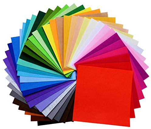 moinkerin Bastelfilz 40 Stücke Filzstoff 30X30CM Filz zum Basteln für DIY Projekt Felt Fabric für Kinder Starterset Filzplatten für Handwerk Nähen Manual Decoration Bunte