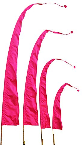 DEKOVALENZ - Balifahne SANUR, Stoff ohne Stange, versch. Farben+Längen, Fahnenlänge:3 Meter, Farbe:pink/Fuchsia