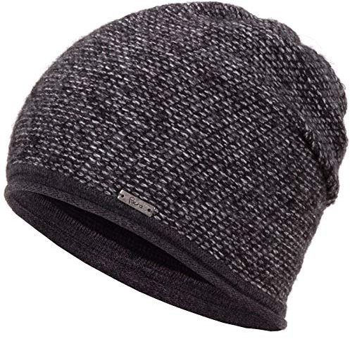 Faera Wintermütze Mütze Damen Beanie Mädchen warm gefüttert Haube Fleecefutter Winter Strickmütze Herren One-Size 32, Farbe:Anthrazit