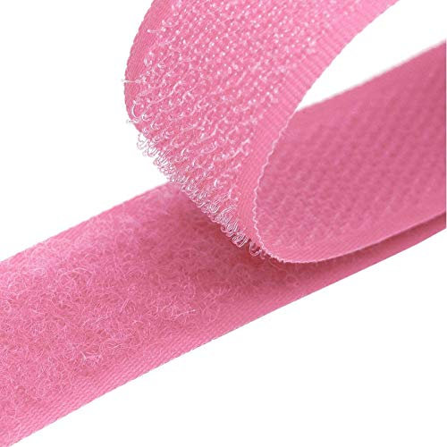 4m Klettband zum Nähen 20mm Flausch- & Hakenband 50 Farben Klettverschluss, Größe:20mm, Gurtband:515 rosa