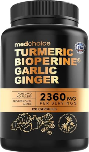MEDCHOICE 4-in-1 Turmeric Joint Support with Garlic & BioPerine, 120ct
