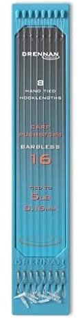 Drennan Hooks to Nylon Plate Length 6 inch Carp Pushstop Size 16