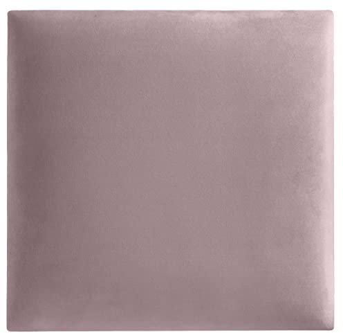softwalls Wandkissen Samt mit 50mm Polsterung - Bett Kopfteil Wandpolster - Wandverkleidung - Wandpaneele | 30 x 30 Zartrosa