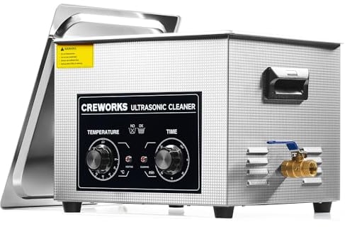 CREWORKS 15L Ultrasonic Cleaner with Heater and Timer, 360W Stainless Steel Ultrasonic Cleaning Machine, Professional Ultrasonic Parts Cleaner Ultrasound Cleaning Machine for Lab Tools Auto Parts