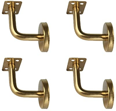 Set of 4 Stair Handrail Brackets Stainless Steel Handrail Holder Wall Mounted Heavy Duty Bannister Stair Hand Rail Brackets with Base Cover