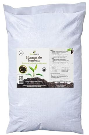 Humus de lombriz Vermiduero. Abono orgánico 100% natural y ecológico. Renueva la tierra y cuida tus plantas. (25Kg)