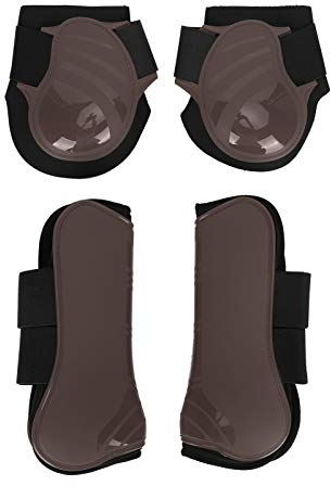 EVTSCAN Pferdeschienenstiefel, Equine Leg Guard Protector, Legging-Anzug für Vorderbein- und Hinterbeinstütze für Reitausrüstung(L)