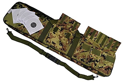 Glac Store® Borsa Porta Fucile Sacca Custodia Vegetato Italiano Vegetata Softair Soft Air con Tasche Imbottitura 109 cm Capiente Grande e Bersagli