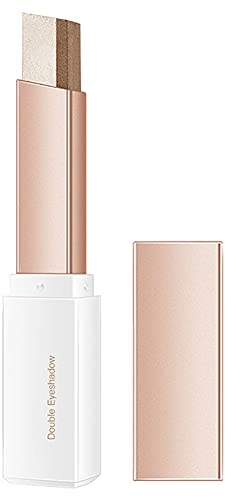 Double Color Lidschatten-Stick Zweifarbige Lidschatten-Stick, Eyeshadow Stick Glitter Shimmer Eyeshadow Pen Lidschatten-Stick 2 in 1 Gradienten Schimmern Lidschatten Augen Make-up 2.5g Style2