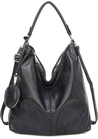 OBC Damen Tasche Shopper Hobo-Bag Henkeltasche Schultertasche Umhängetasche Handtasche Crossover CrossBag Damentasche Reisetasche Beuteltasche (Dunkelblau 47x33x17 cm)