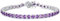 FANCIME Tennisarmband aus Solide 925 Sterling Silber mit Amethyst Romantisches Hochzeit Braut Tennis Armband Geschenk Schmuck für Damen Mädchen - Breite 4 mm, Länge 19,5 cm