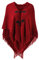 Ferand Damen Poncho Locker sitzender Cape Schal mit offener Vorderseite für Herbst und Winter - One Size - Rot