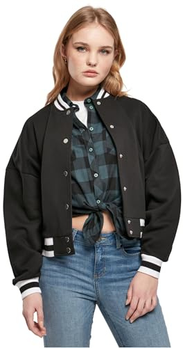 Urban Classics Damen Ladies Oversized College Jacket Cardigan Sweater, Schwarz, L EU