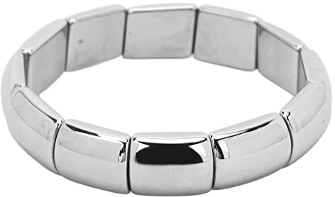 Terahertz Armband Rechteck Perlen Stretch Armreif für Damen & Herren - Heilstein-Effekt, Hochqualität, Everyday Use, unisex, edgy Accessoire