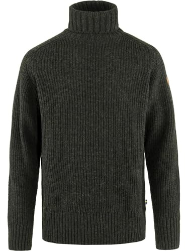 Fjällräven Herren Övik Roller Neck Sweatshirt, Dark Olive, XS