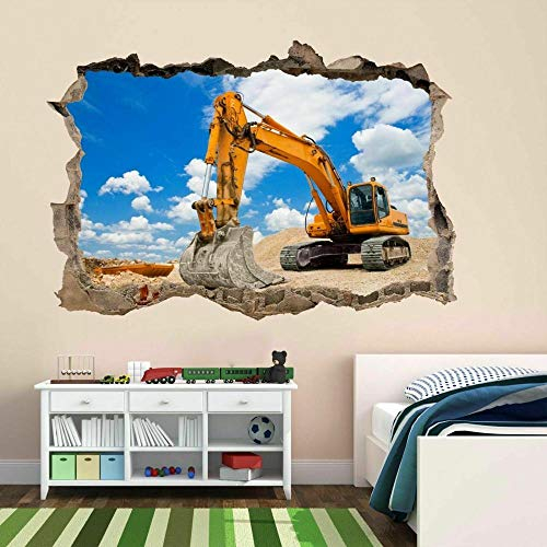 Wandtattoos Wandkunst Aufkleber Wandbild Tapete Bagger Leistungsstarke Baumaschinen Maschine Wandaufkleber Wandbild Poster