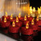 PERZOE 12pcs LED Tea Lights - Flameless, Flickering, Battery Operated, Electric Fake Red Candles