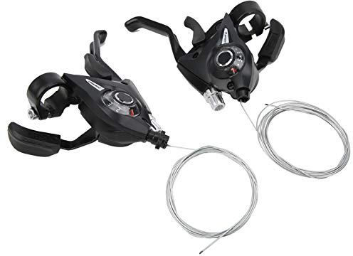 Zunate Ensemble de Leviers de Manette de Vitesse de Frein, Manette de Vitesse 3x7 Vitesses, Ensemble de Manette de Vitesse et Leviers de Frein avec Câbles Intérieurs pour VTT/vélos de Route